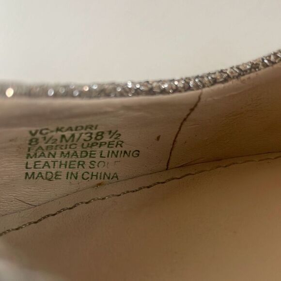 Vince Camuto Kadri Silver Sparkle Fabric Pumps Heels 8.5 - Picture 8 of 13